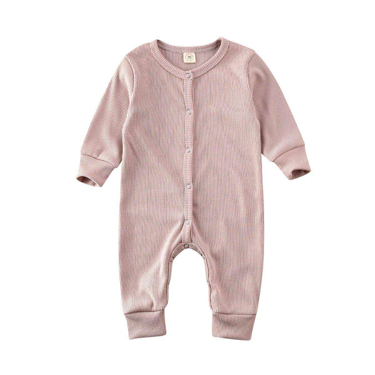 Baby Cotton-Blend Long-Sleeve Knit Romper