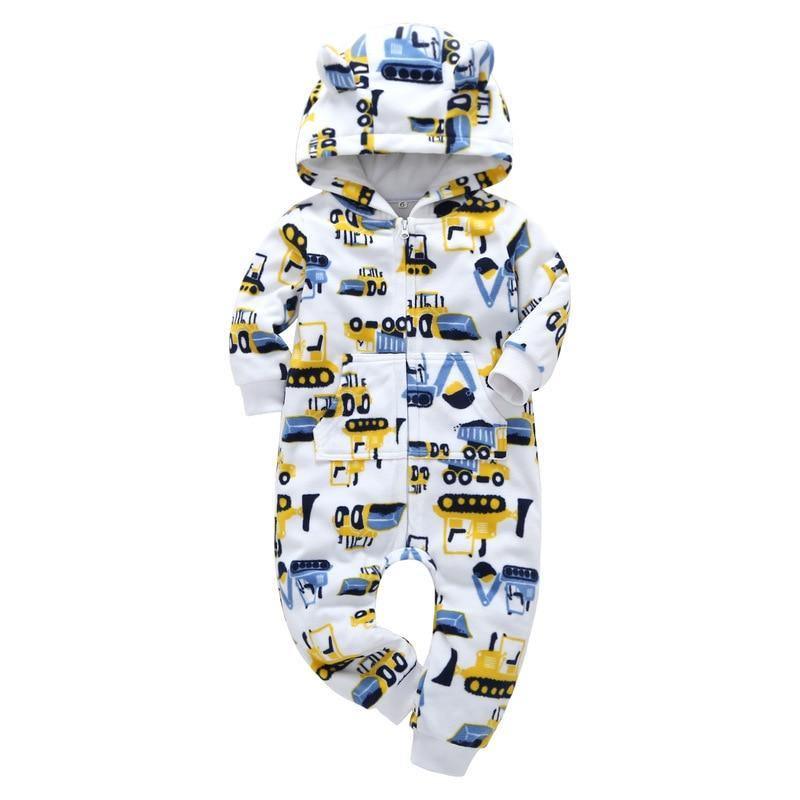 Baby Bear Hooded Fleece Romper