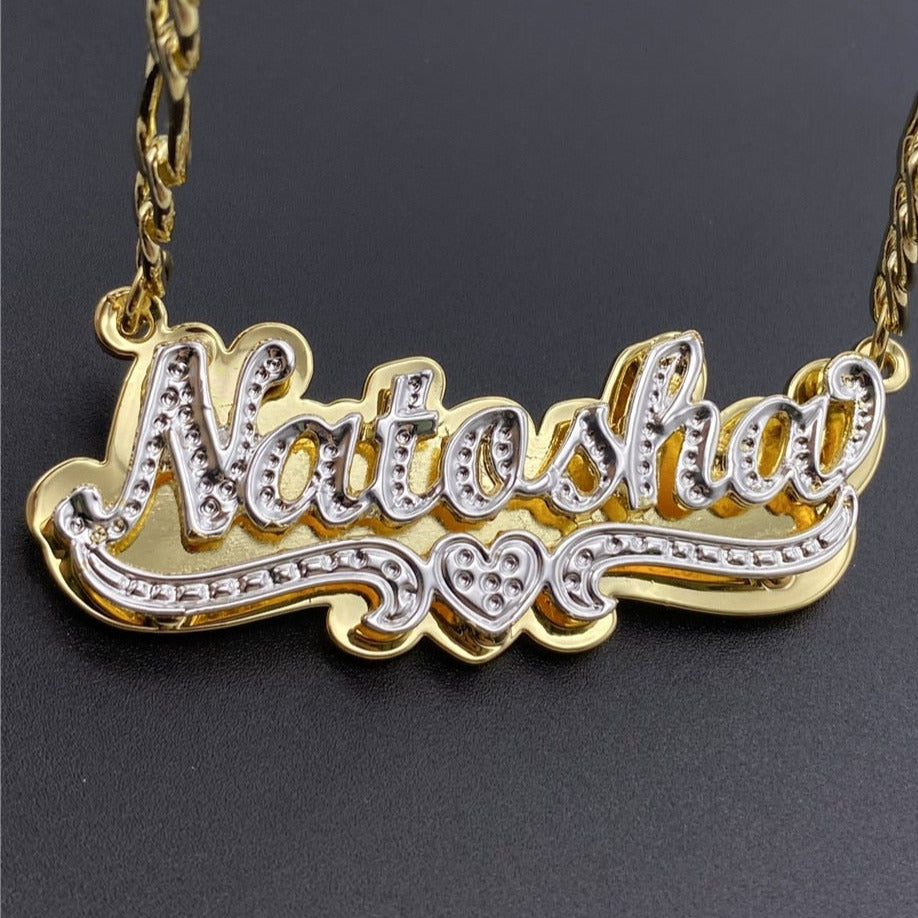 Custom 3D Stainless Steel Nameplate Necklace