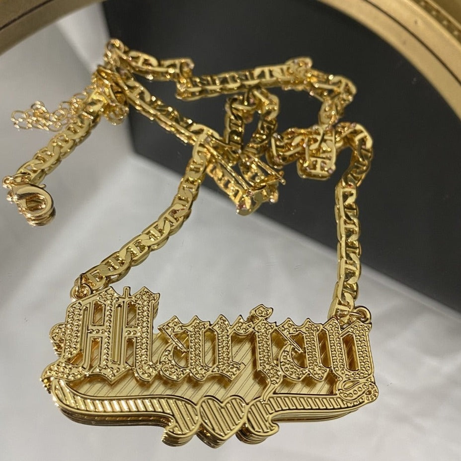 Custom 3D Stainless Steel Nameplate Necklace