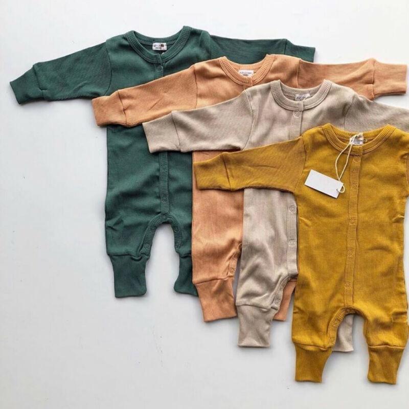 Baby Cotton-Blend Long-Sleeve Knit Romper