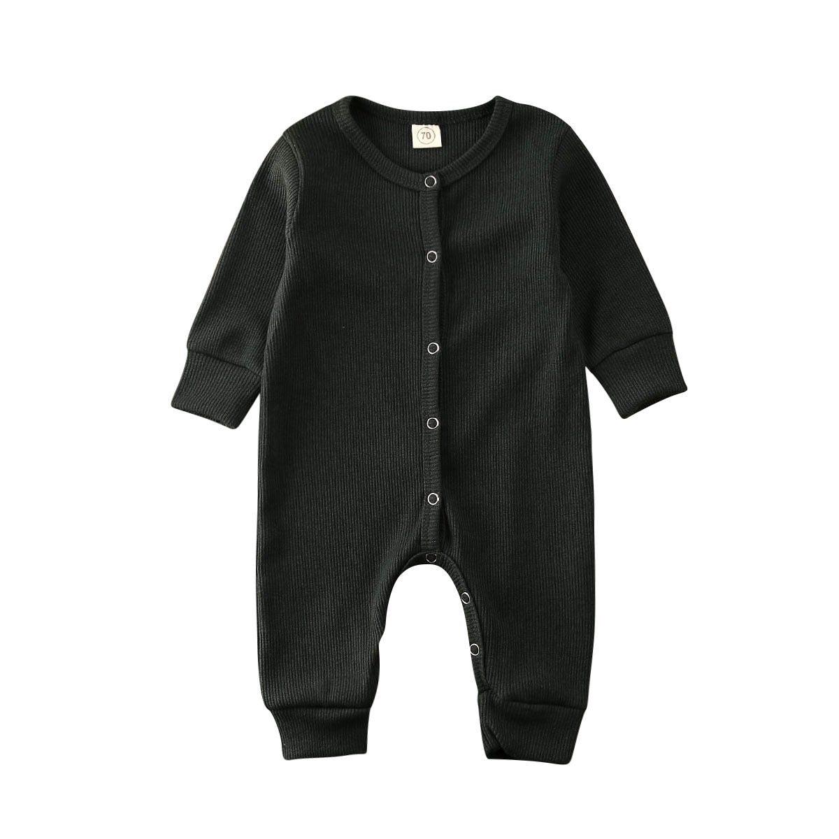 Baby Cotton-Blend Long-Sleeve Knit Romper