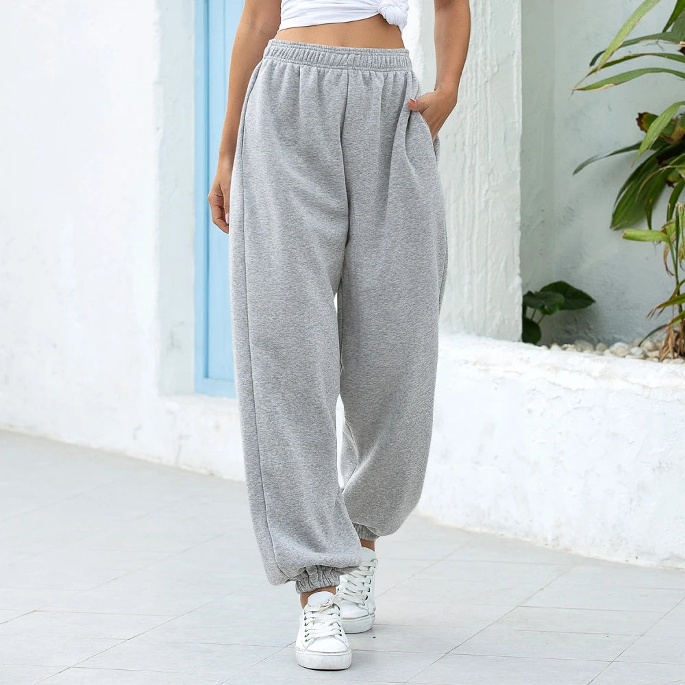 Women's Plus Size Wide-Leg High-Waist Jogger Pants