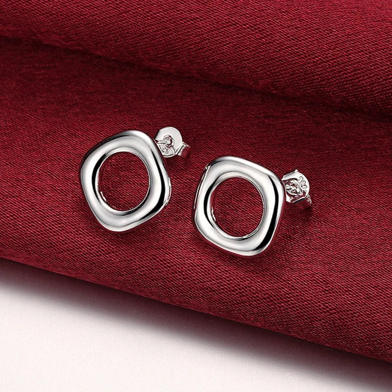 925 Sterling Silver Square Jewelry Set