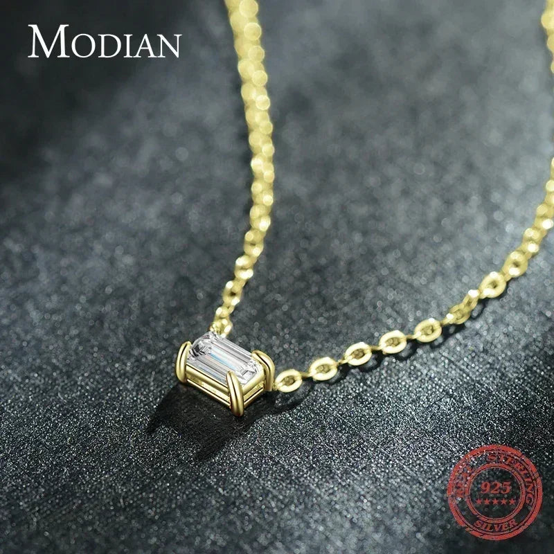 925 Sterling Silver Zirconia Charm Pendant Necklace