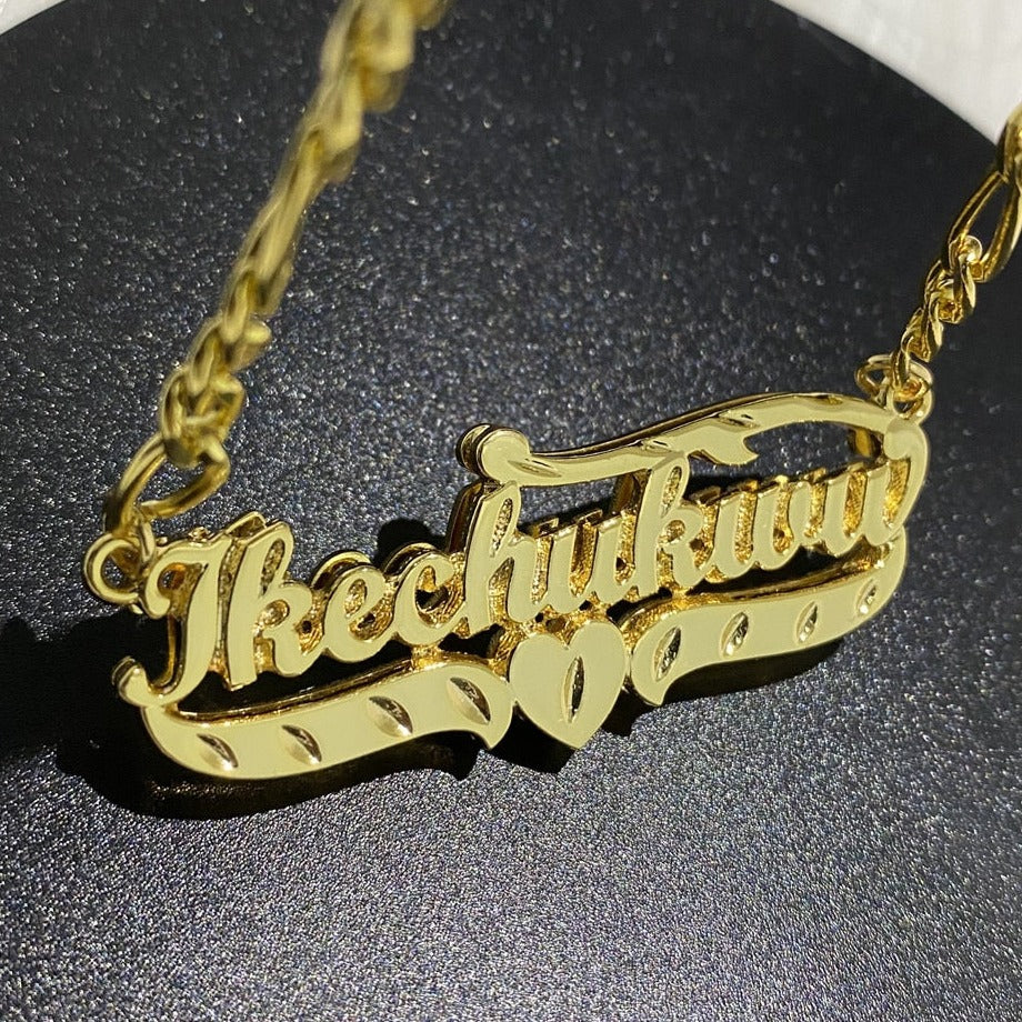 Custom 3D Stainless Steel Nameplate Necklace