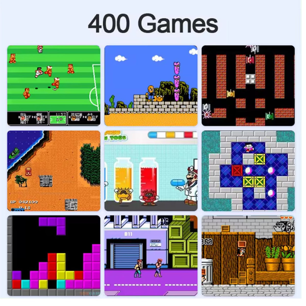 Mini Handheld Arcade Console — 400 Games, Black
