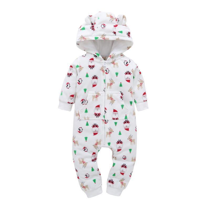 Baby Bear Hooded Fleece Romper