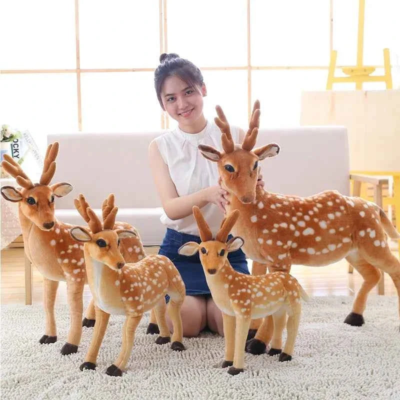 Realistic Sika Deer Plush Toy, 11.8–35.4 Inches