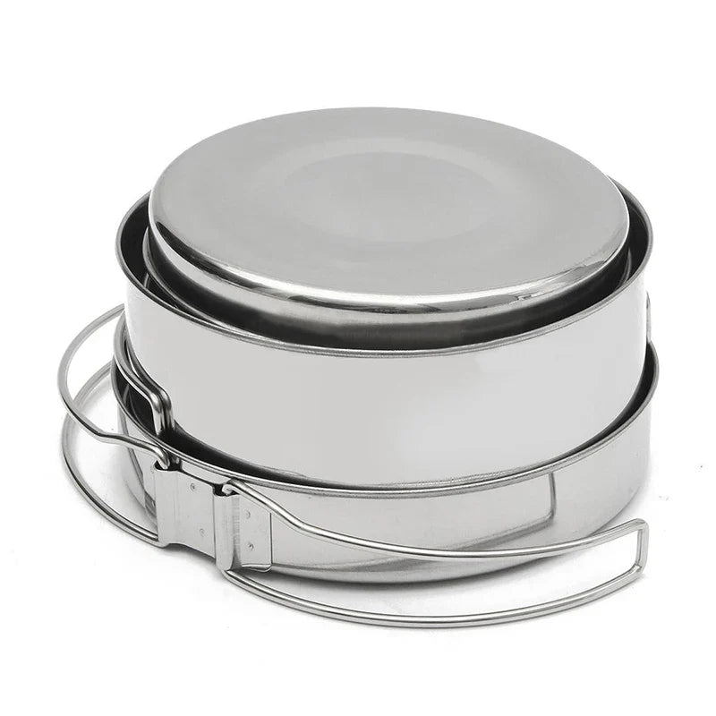 Mayitr 8-Piece Stainless Steel Camping Cookware Set