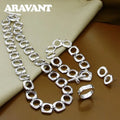 925 Sterling Silver Square Jewelry Set