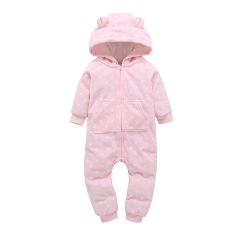 Baby Bear Hooded Fleece Romper