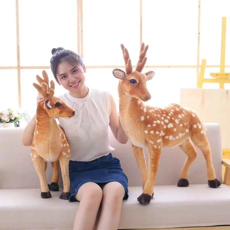 Realistic Sika Deer Plush Toy, 11.8–35.4 Inches