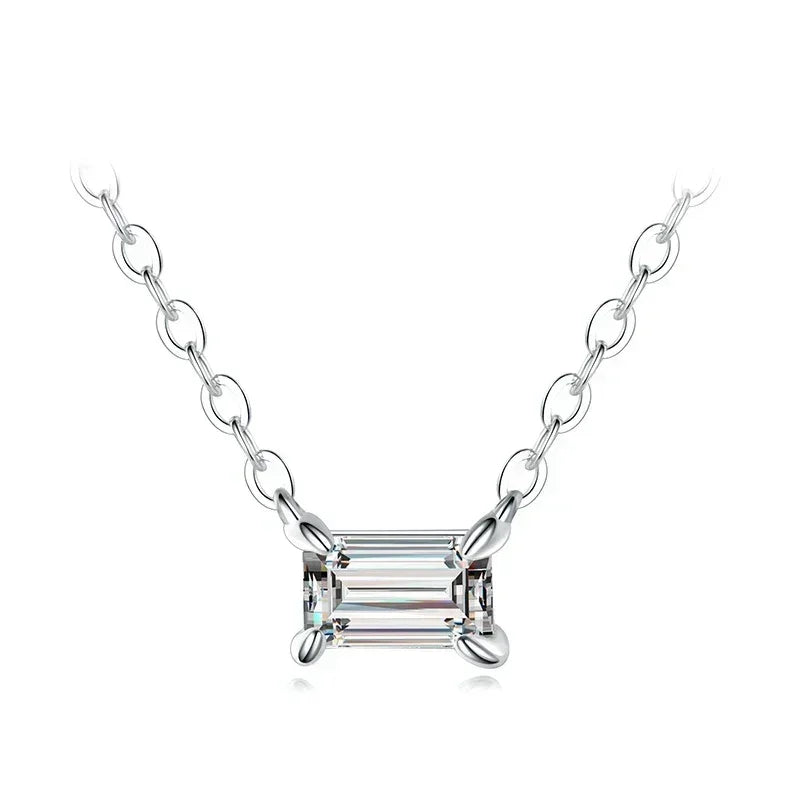 925 Sterling Silver Zirconia Charm Pendant Necklace