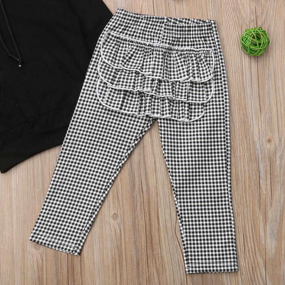 Girls’ Hooded Top, Plaid Pants & Headband Set