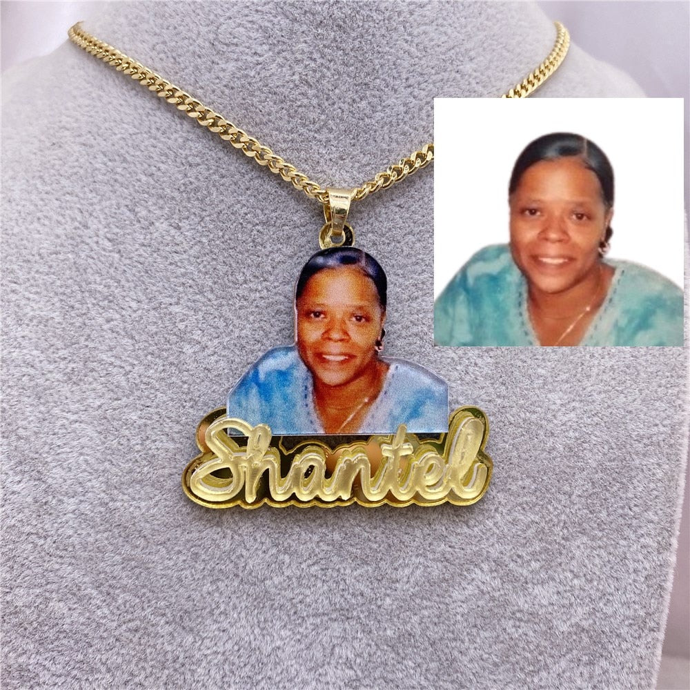Custom Kids' Picture & Name Pendant Necklace