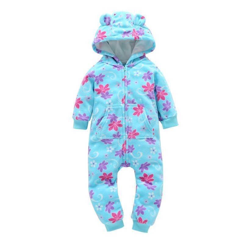 Baby Bear Hooded Fleece Romper