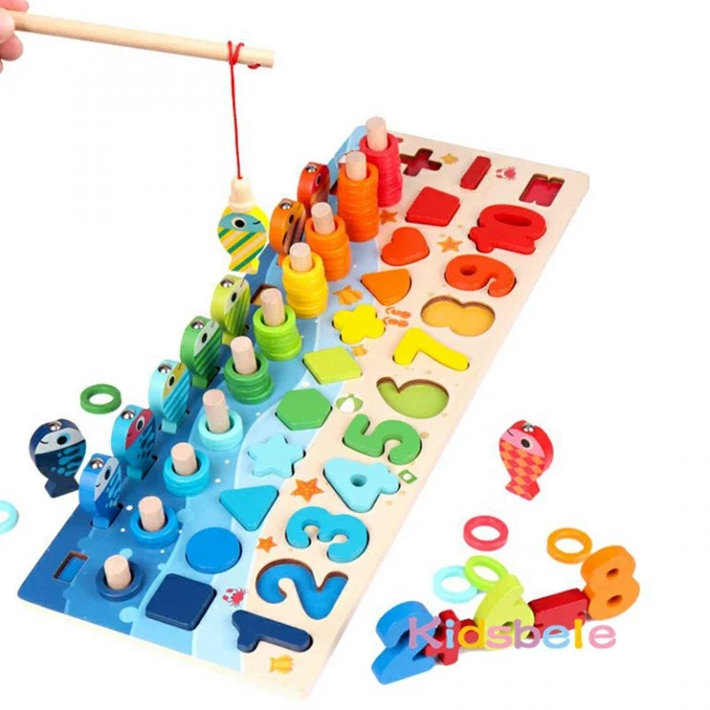 Wooden Counting & Fishing Math Game for Toddlers