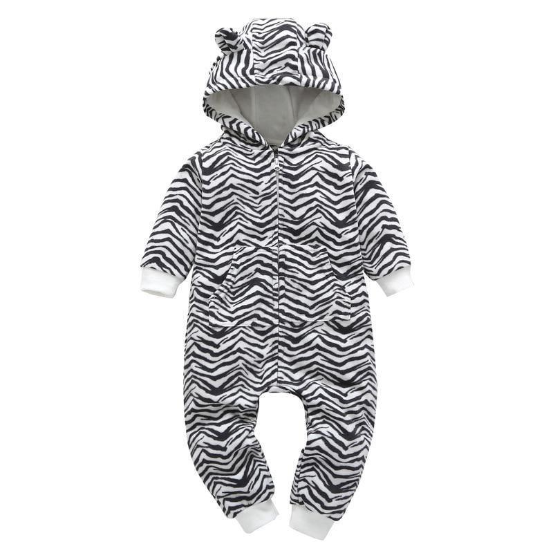 Baby Bear Hooded Fleece Romper