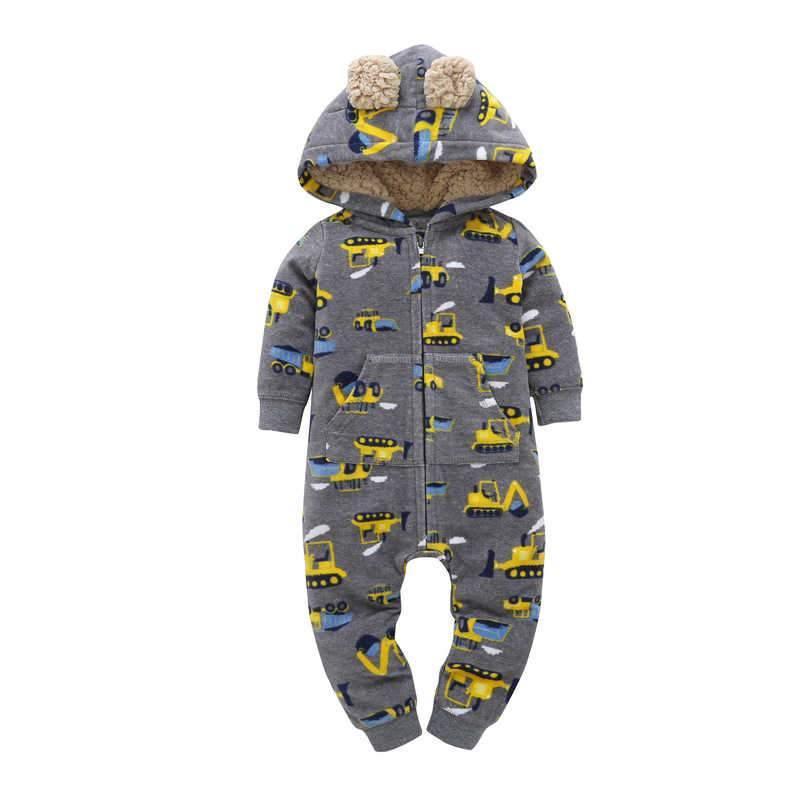 Baby Bear Hooded Fleece Romper