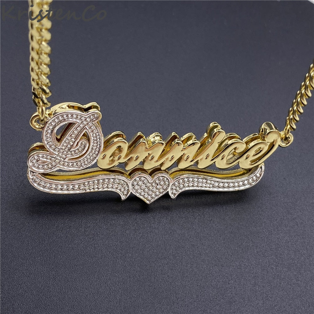 Custom 3D Stainless Steel Nameplate Necklace
