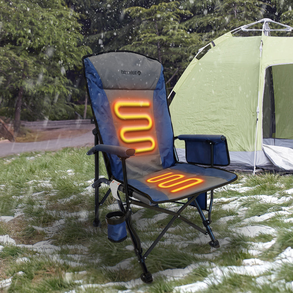 ExtremeHEAT Heated Folding Camping Chair with 20,000mAh Power Bank