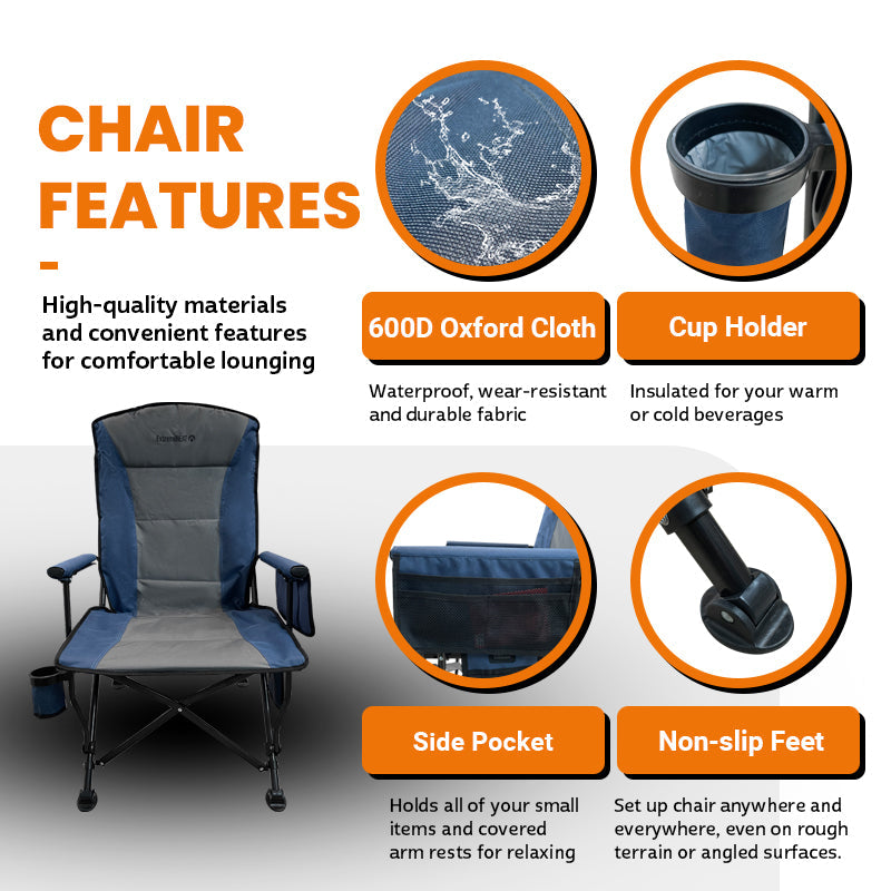 ExtremeHEAT Heated Folding Camping Chair with 20,000mAh Power Bank