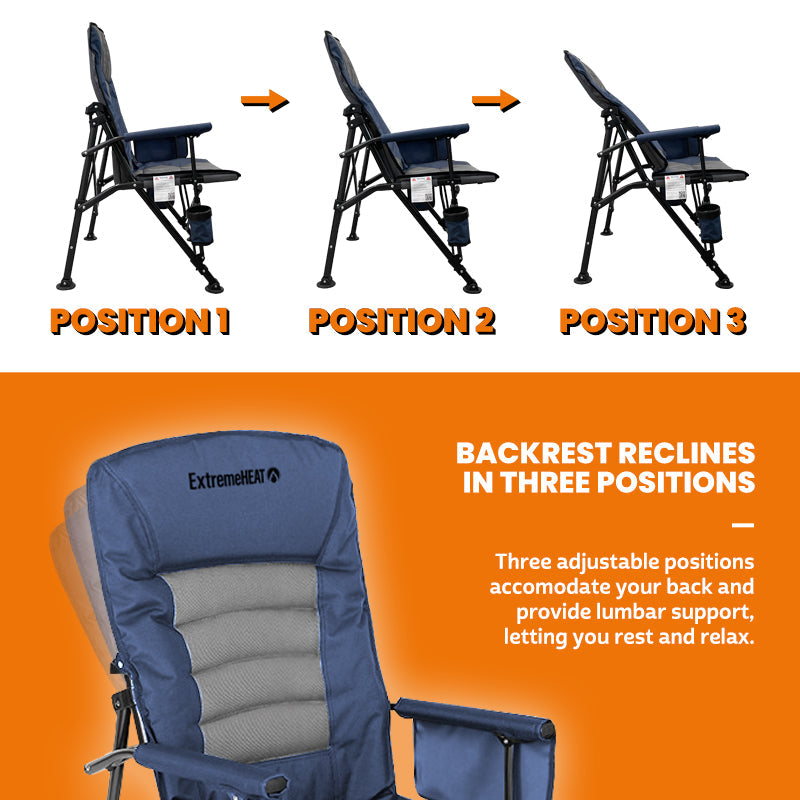 ExtremeHEAT Heated Folding Camping Chair with 20,000mAh Power Bank