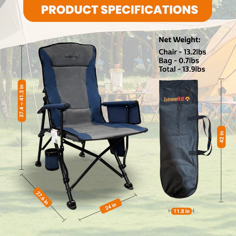 ExtremeHEAT Heated Folding Camping Chair with 20,000mAh Power Bank