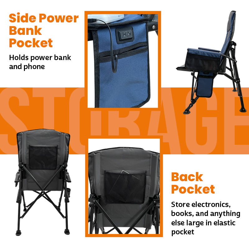 ExtremeHEAT Heated Folding Camping Chair with 20,000mAh Power Bank