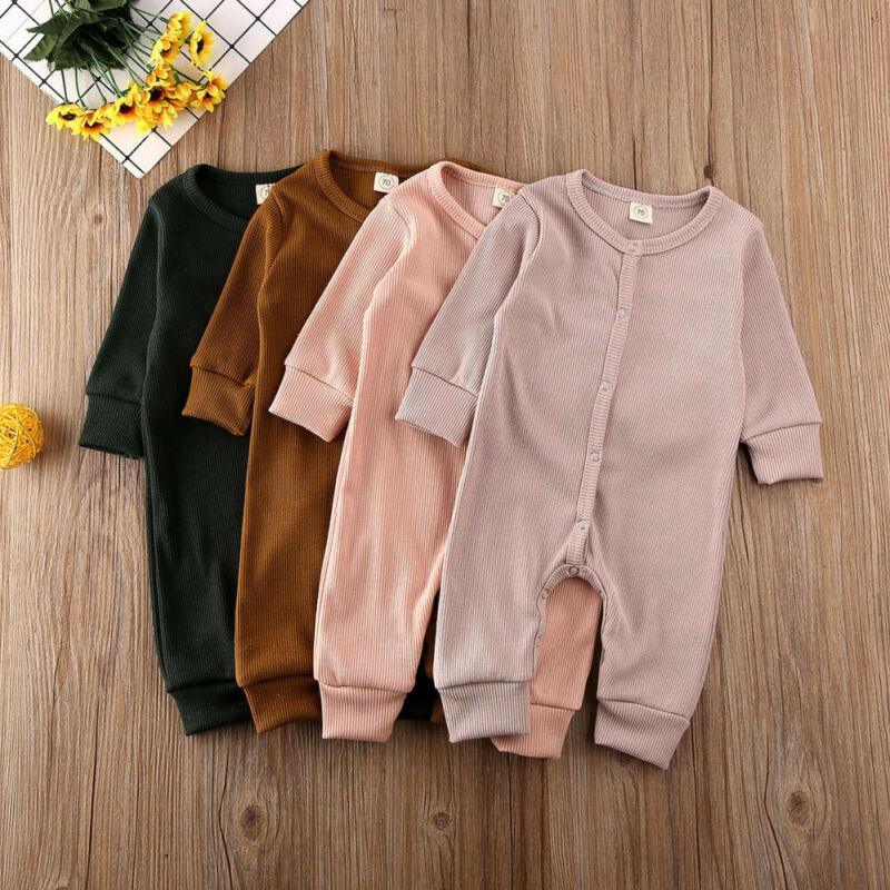 Baby Cotton-Blend Long-Sleeve Knit Romper