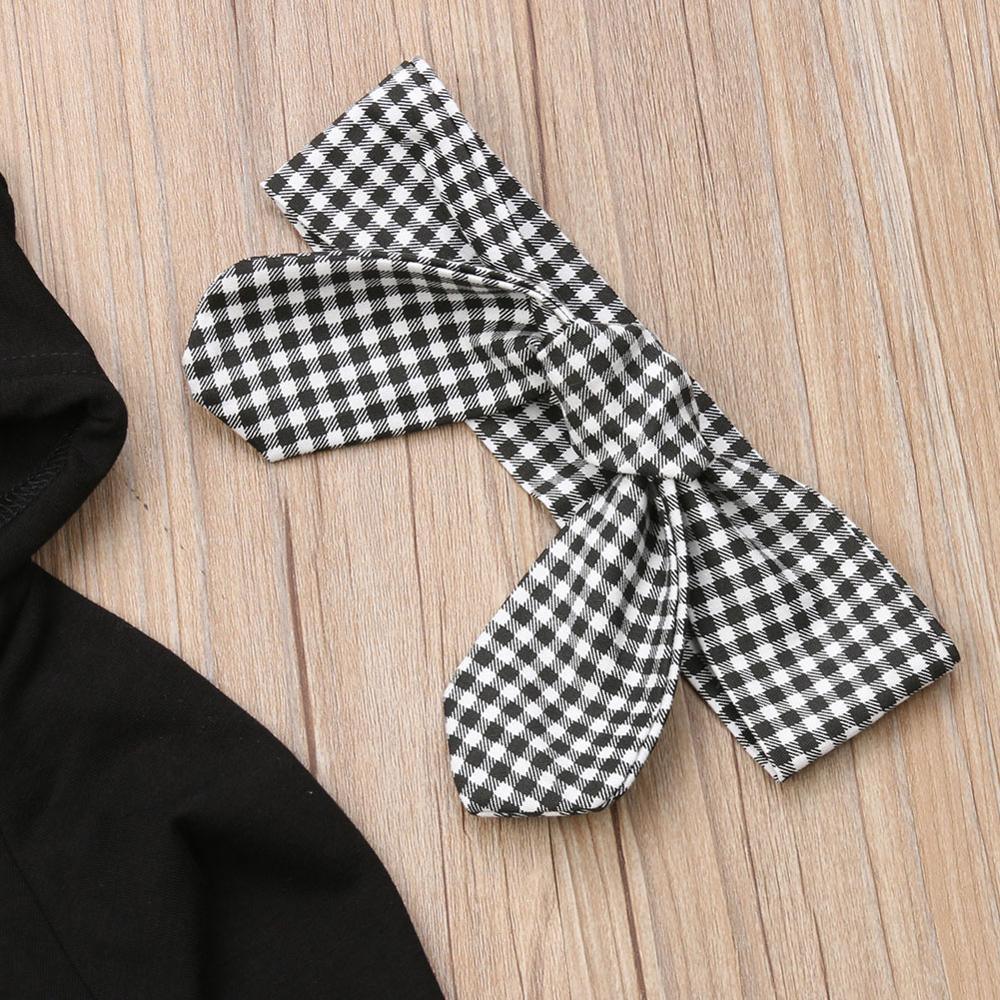 Girls’ Hooded Top, Plaid Pants & Headband Set