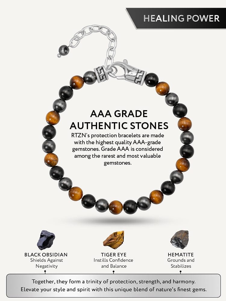 Triple Protection Gemstone Beaded Bracelet – Chain Fit