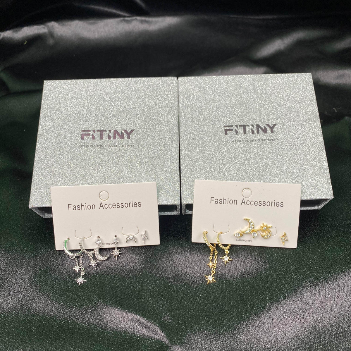 Celestial Star & Moon Six-Piece Earring Set