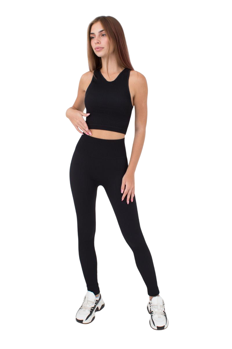 Women’s Seamless Ribbed High-Waisted Leggings