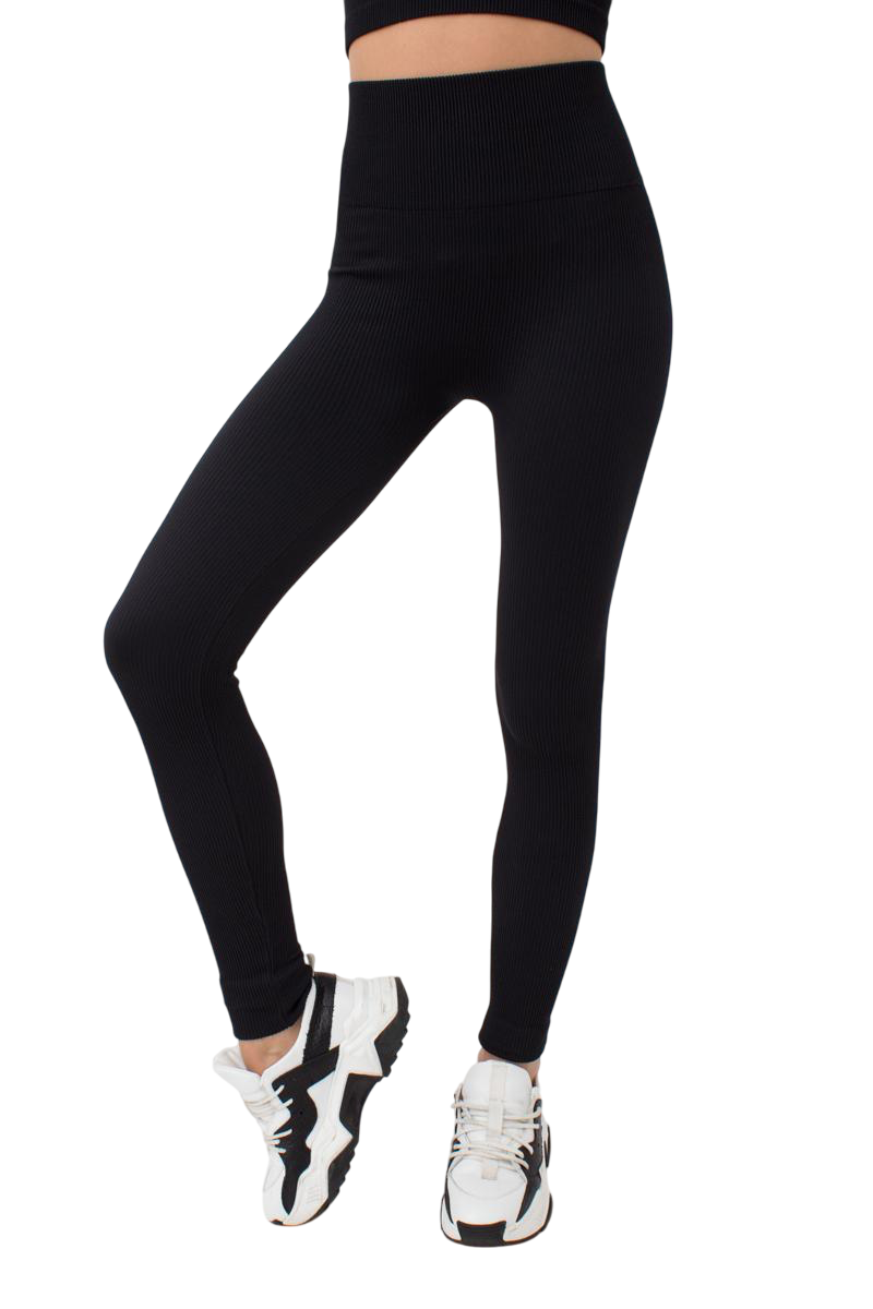 Women’s Seamless Ribbed High-Waisted Leggings