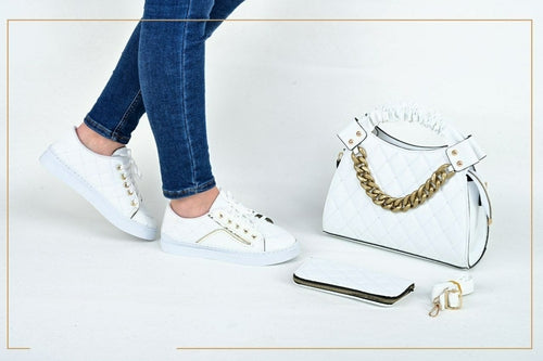 3-Piece Matching Sneaker, Handbag & Wallet Set
