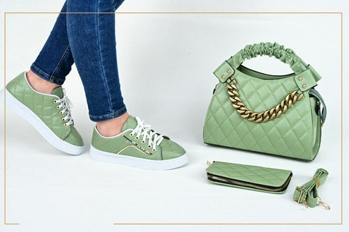 3-Piece Matching Sneaker, Handbag & Wallet Set