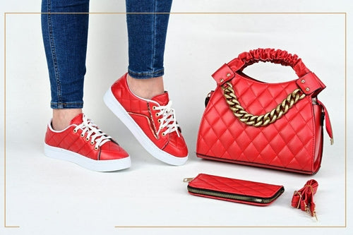 3-Piece Matching Sneaker, Handbag & Wallet Set