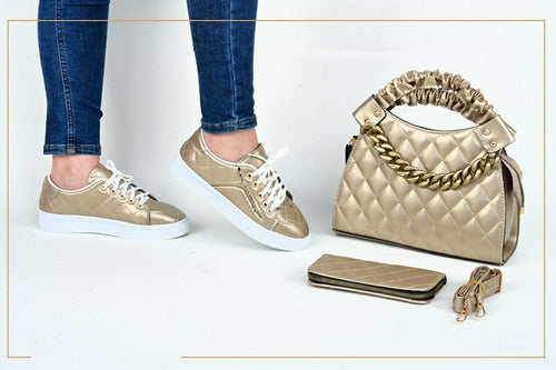 3-Piece Matching Sneaker, Handbag & Wallet Set