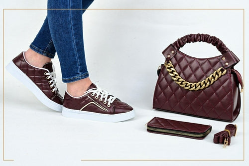 3-Piece Matching Sneaker, Handbag & Wallet Set