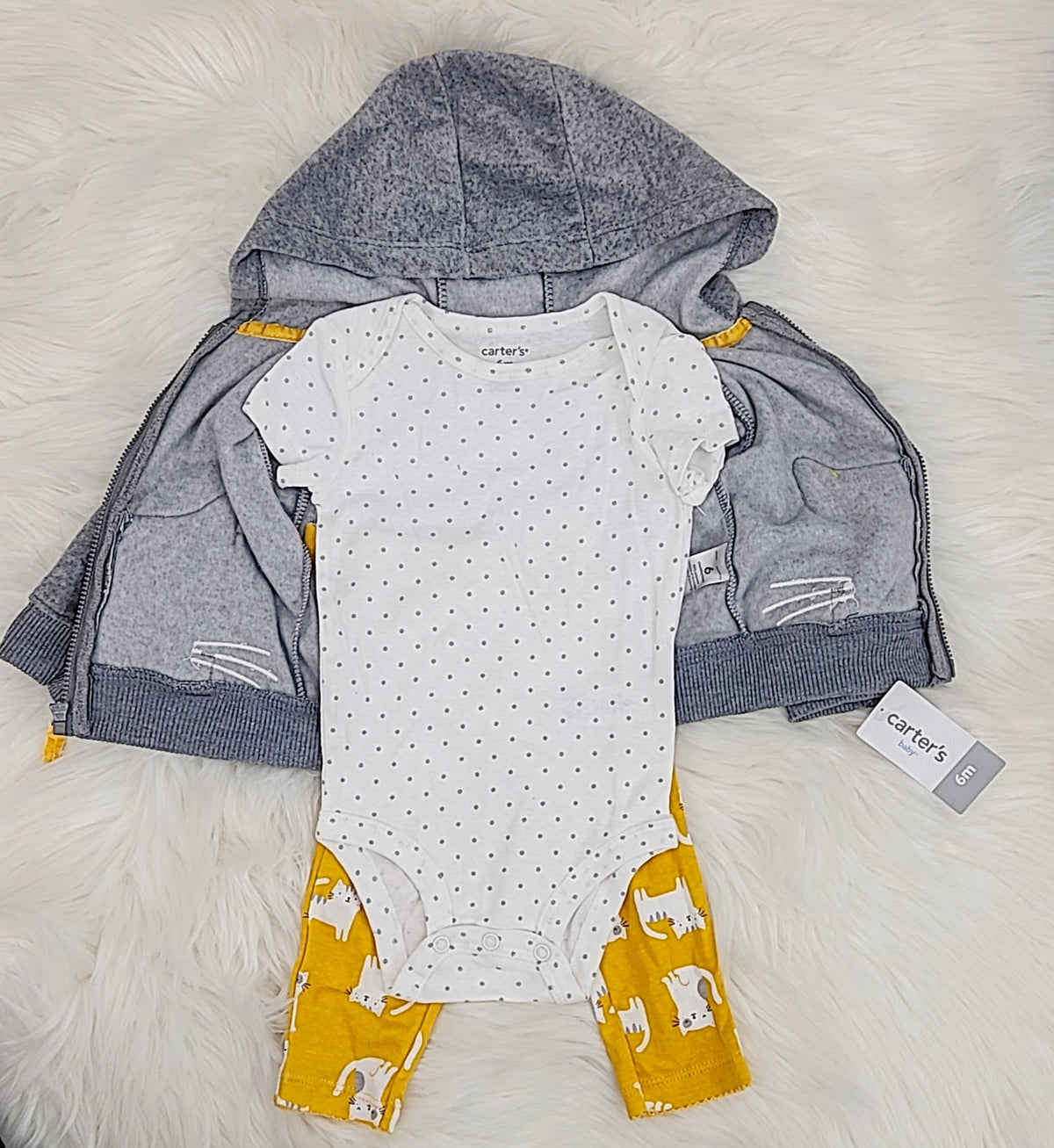 Carter's Baby Girls' Kitty Fleece 3-Piece Set – 6 Months