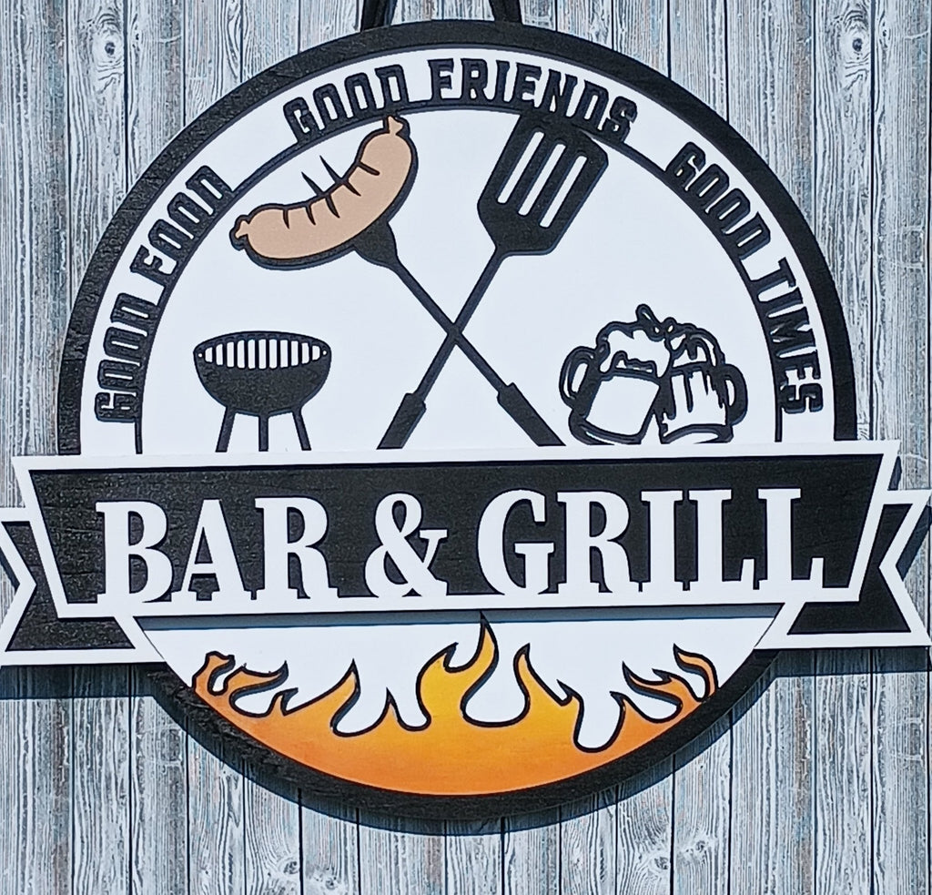 Bar & Grill Sign for Outdoor Patio Kitchens