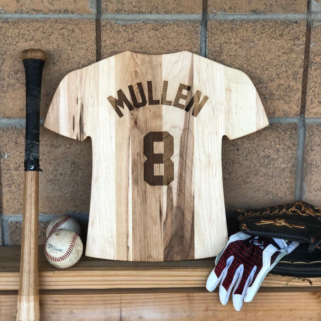 Personalized Baseball Jersey Maple Cutting Board