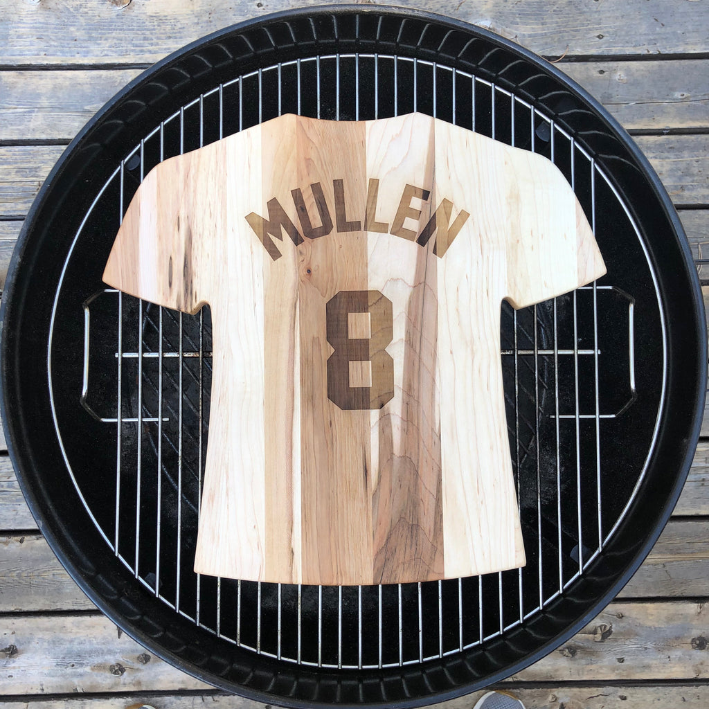 Personalized Baseball Jersey Maple Cutting Board