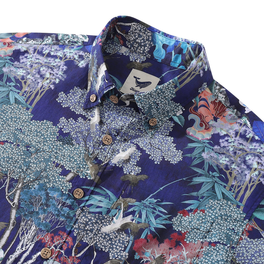Men's 1950s Vintage Print Cotton Hawaiian Shirt