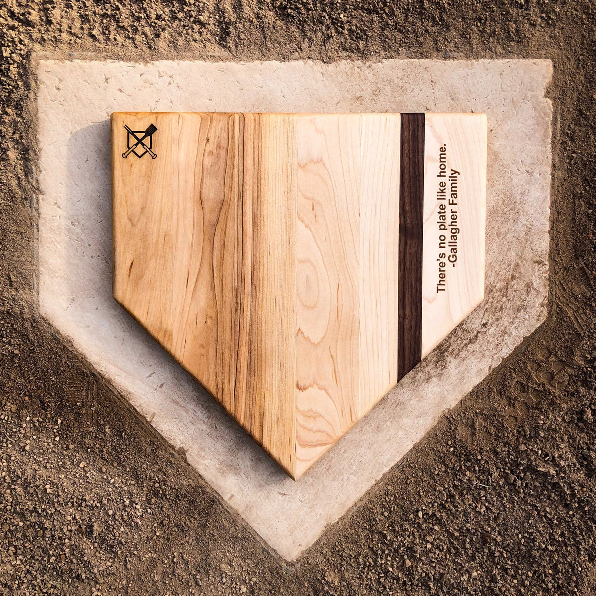 Personalized Baseball Home Plate Cutting Board – 12 in