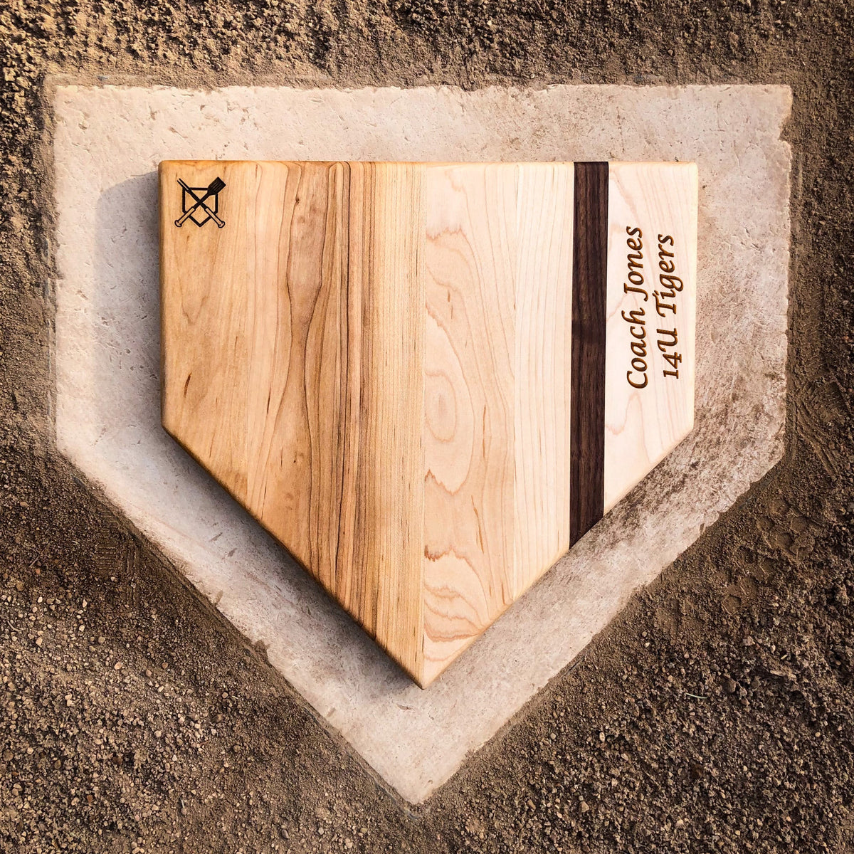 Personalized Baseball Home Plate Cutting Board – 12 in