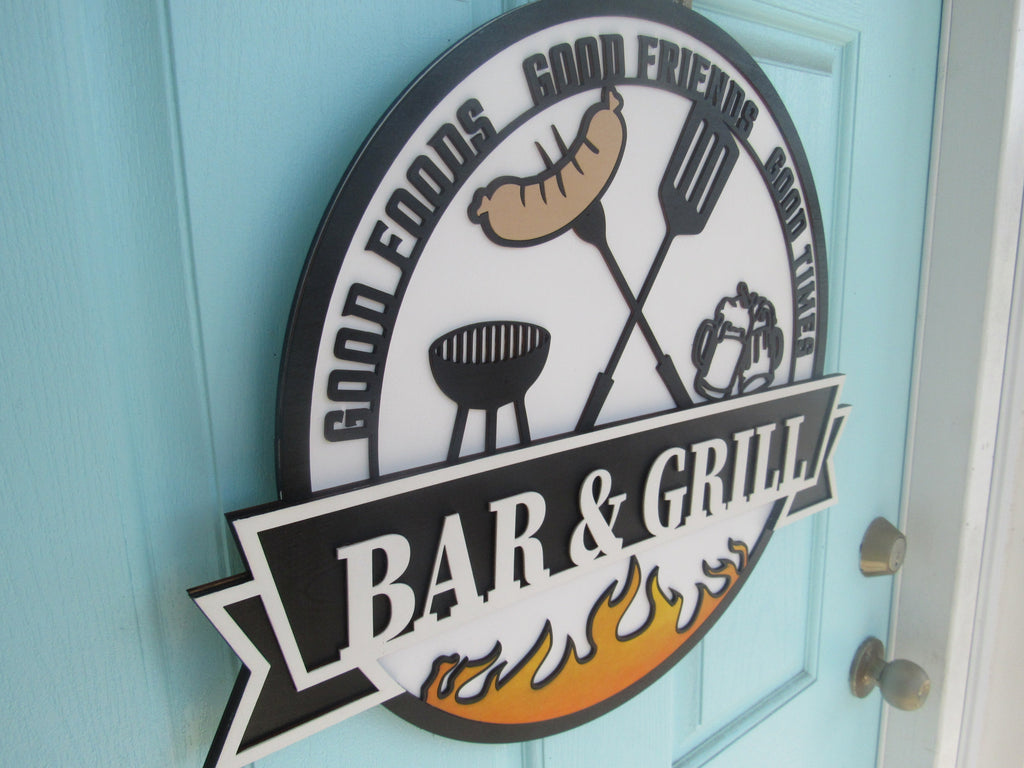 Bar & Grill Sign for Outdoor Patio Kitchens