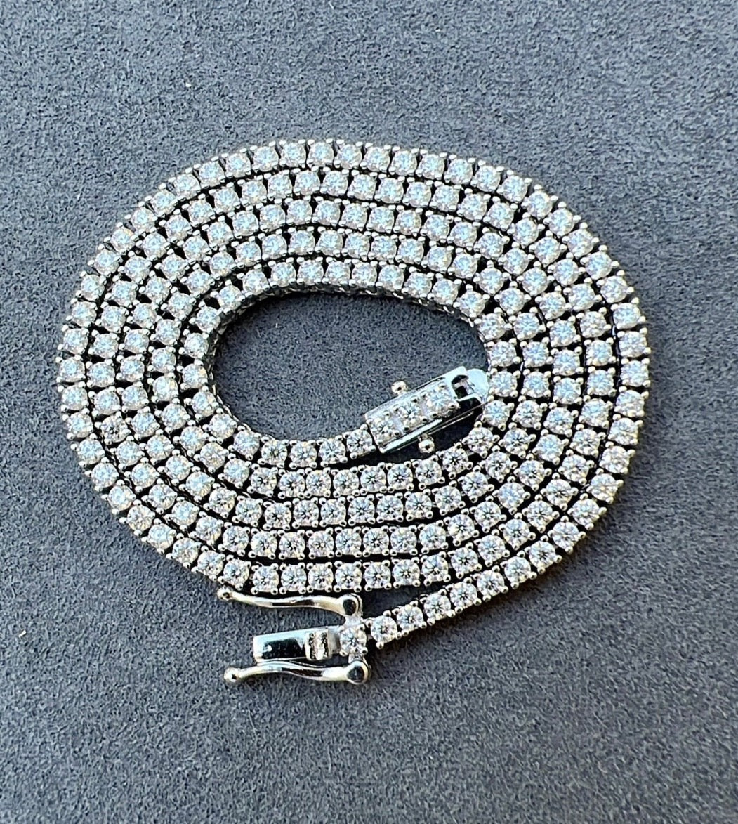 2mm Moissanite Tennis Necklace – 925 Sterling Silver